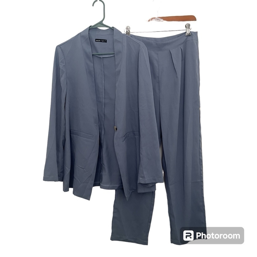 Shein 2-piece Blazer set in Blue Size Large